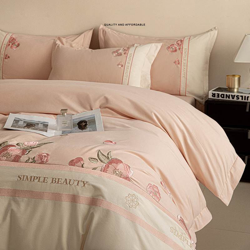 轻奢高支长绒棉加厚磨毛床上四件套纯棉全棉2025新款床单被套床品