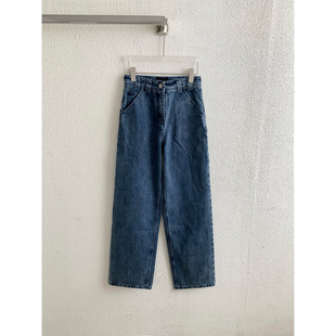 高腰多口袋工装 CARGO深蓝色水洗牛仔裤 宽松阔腿 impression King