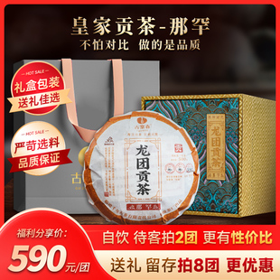 【龙团贡茶--那罕】2023年  头春云南普洱茶临沧生茶500g/团