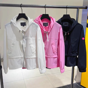 高尔夫女装夏季时尚百搭简约透气速干外套薄款拉链户外连帽防风衣