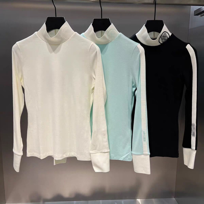 25秋季新款高尔夫女士长袖打底衫时尚百搭休闲简约半高领长袖上衣