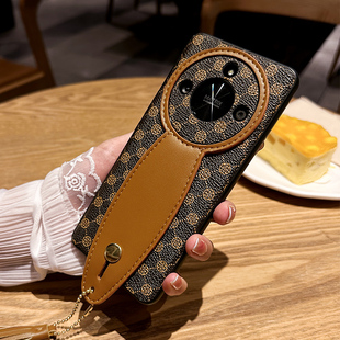 适用荣耀X60手机壳华为荣耀x70保护套新款镜头全包腕带支架防摔Honor轻奢X50gt高级感商务奢华女时尚挂绳