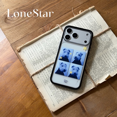 LoneStar原创小狗证件照撞色小众百搭透明亚克力印花软壳适用苹果17promax全包大孔手机壳