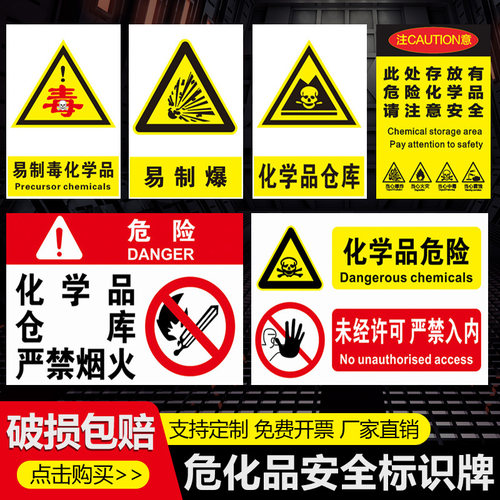 危化品标识牌仓库严禁烟火