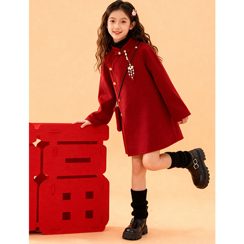 女童新年红色呢子大衣2026新款秋冬洋气中国风毛呢外套儿童拜年服,童装/婴儿装/亲子装,连衣裙,淘宝优惠券,粉丝福利购,淘宝优惠卷