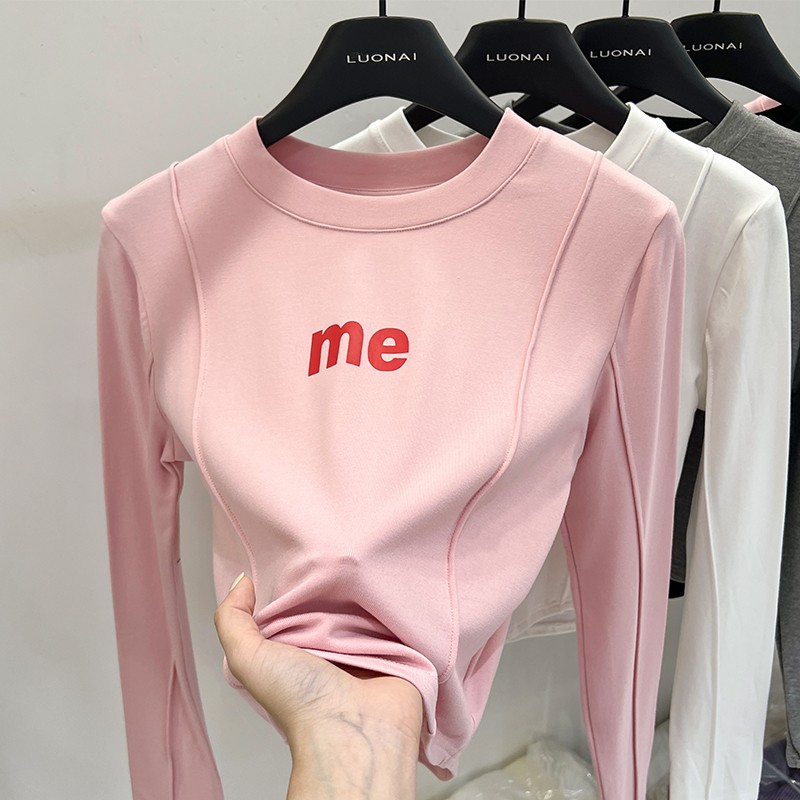 女童休闲百搭长袖t恤修身打底衫