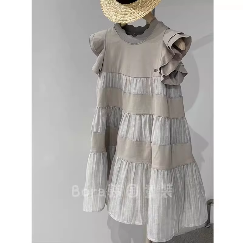 女童连衣裙夏季灰色法式公主裙