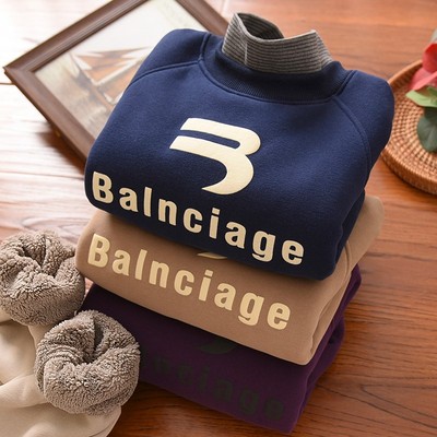 男童卫衣加绒冬季半高领中大童