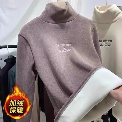 女童装德绒打底衫秋冬半高领T恤