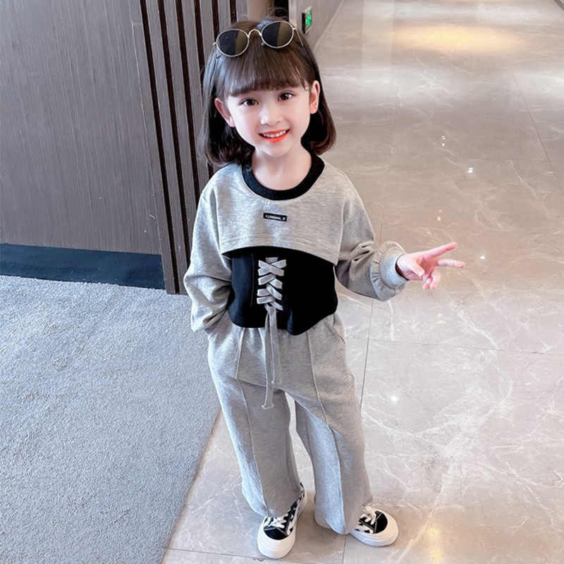 女童秋装套装小女孩洋气两件套