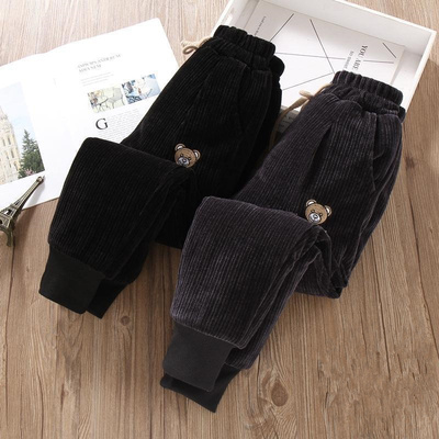 儿童加绒加厚灯芯绒裤外穿男女童