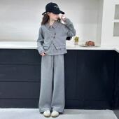 秋装 2025新款 时髦儿童装 女童套装 洋气女孩裤 子卫衣假三件套运动服