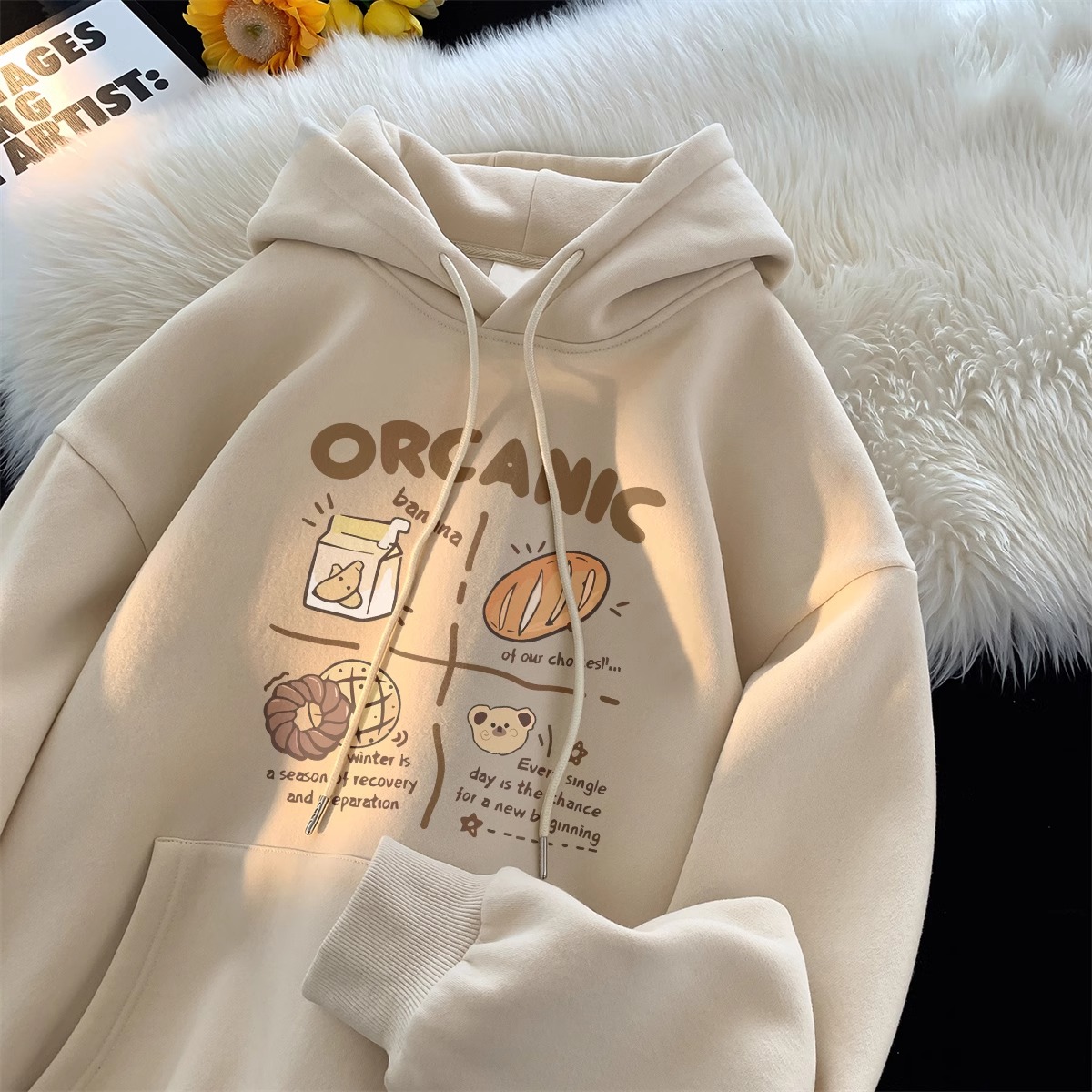 儿童宽松连帽卫衣女童春秋上衣服