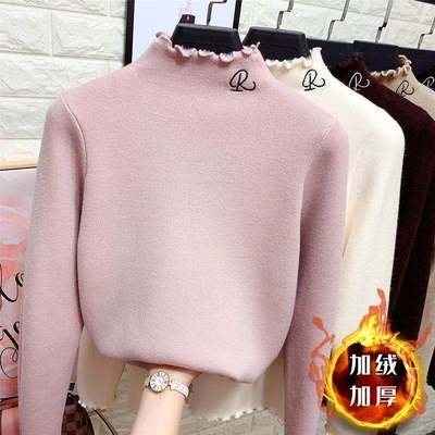 女童高领加绒打底衫儿童内搭上衣