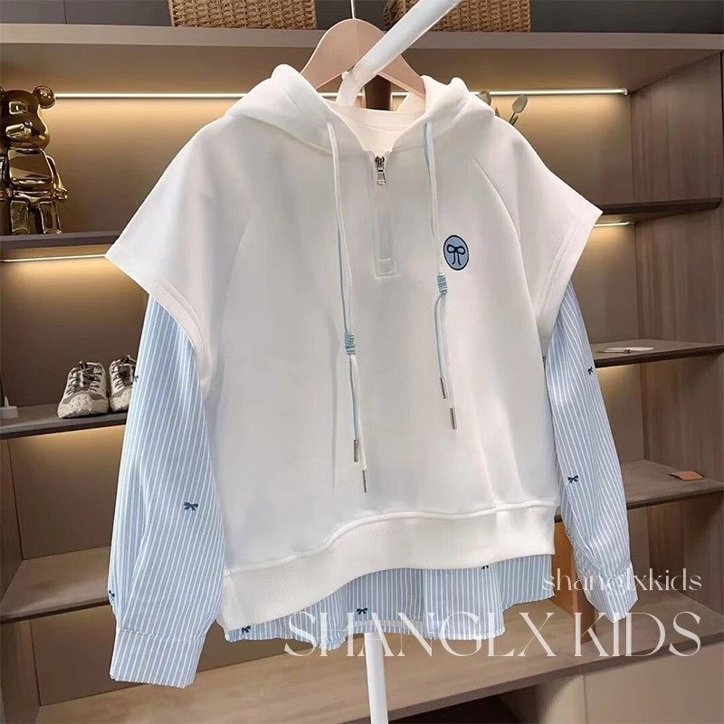 女童卫衣秋装2025新款假两件秋季上衣韩版女孩洋气连帽春秋女大童,童装/婴儿装/亲子装,卫衣/绒衫,淘宝优惠券,粉丝福利购,淘宝优惠卷