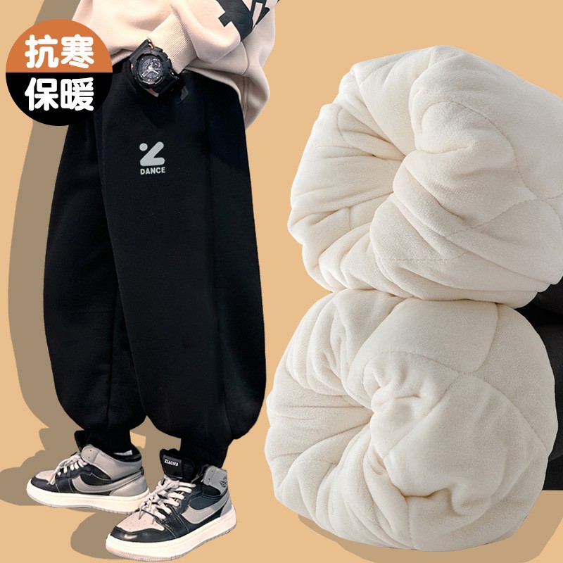 男童冬季棉裤三层夹棉加厚秋冬裤