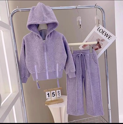 女童装秋装套装运动服连帽两件套