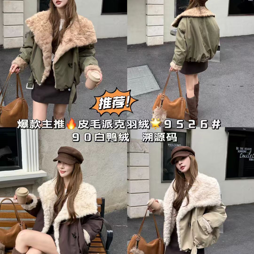 米米店冬上新NEWbestseller～大翻领派克服工装保暖羽绒服外套HY3