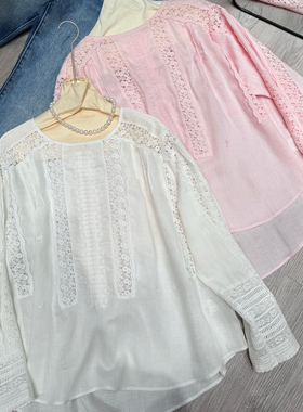 米米设计26年早春极简大牌老钱新中式镂空小衫YS3-t576