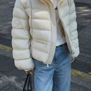 米米版剪刀贴标立领短款泡芙溯源码保暖羽绒服外套96101剪刀立领