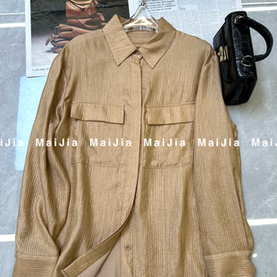 米米小众设计6年早春松弛感清爽舒适丝麻衬衫（含30真丝）YS1-J49