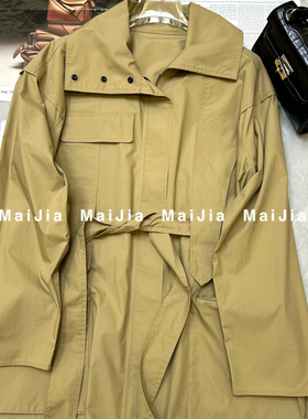 米米小众设计26年早春松驰慵懒风工装休闲气质风衣(配腰带)J556