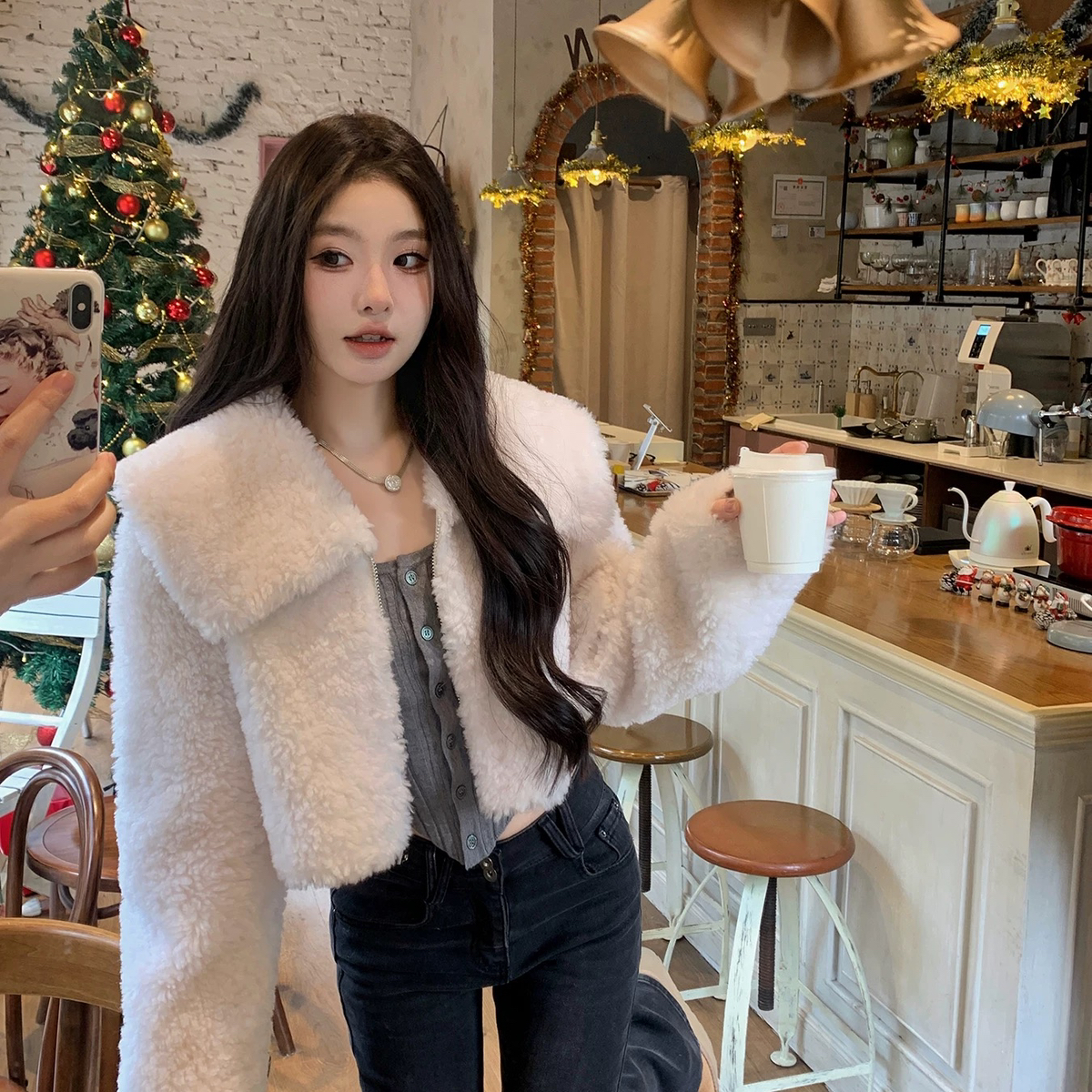 米米套羊剪皮毛一体羊毛外套（含100羊毛）(矮个子姐妹闭眼入)W24