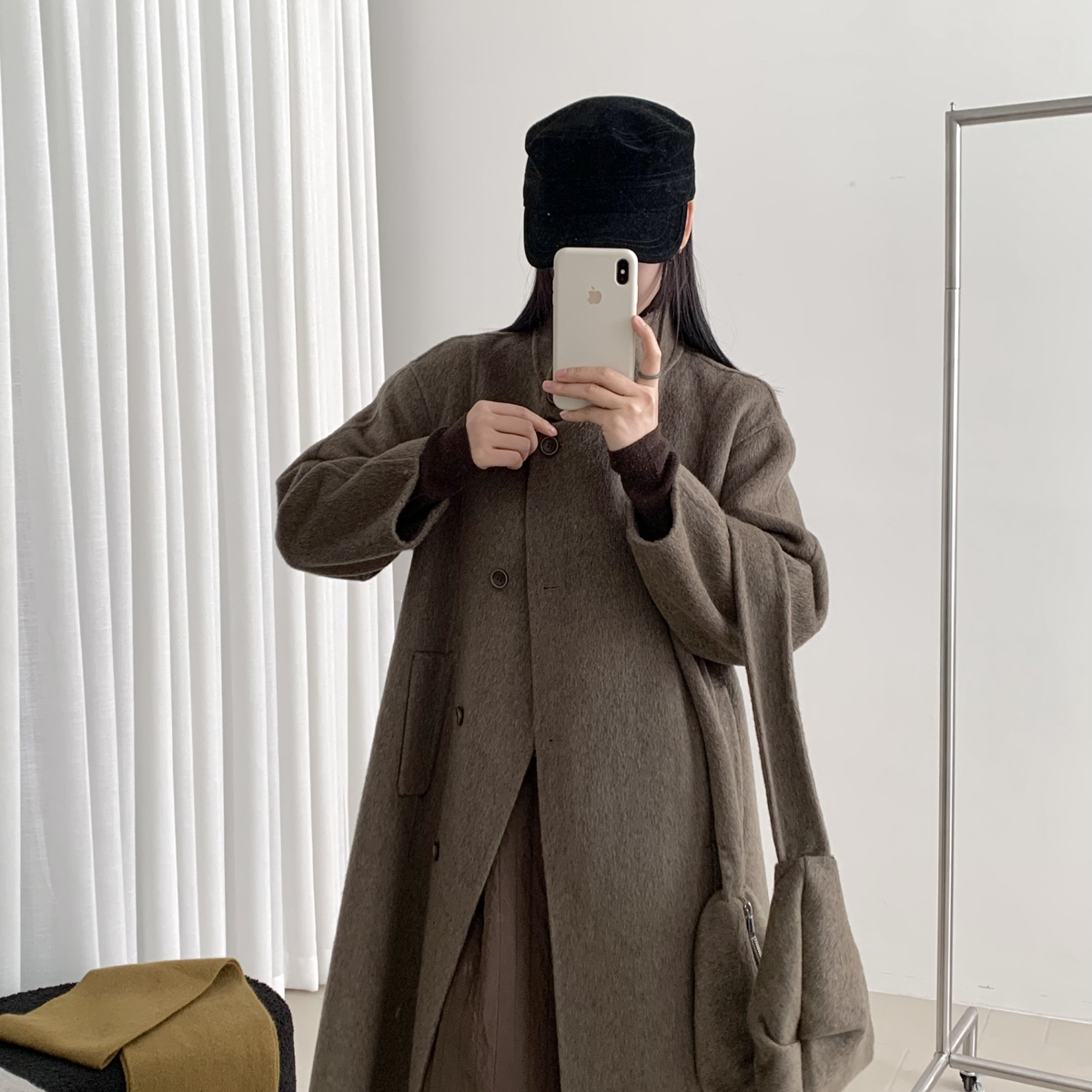 米米计款～巨松弛～慵懒风斜挎包显瘦羊毛外套(含100澳毛)111809B