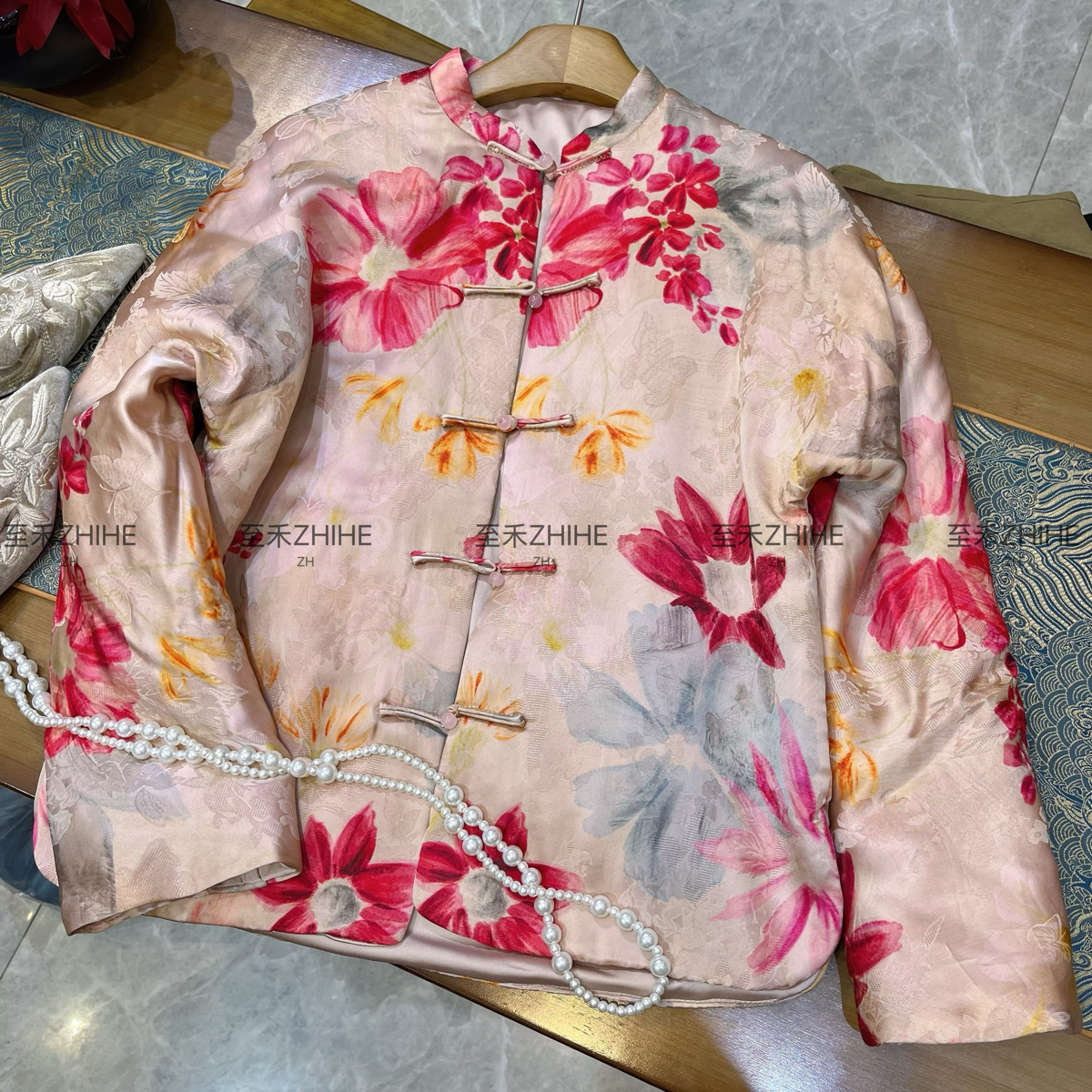 米米设计上新新中式人丝香云纱盘扣棉短外套（含65真丝）YS3-t019