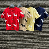 米米设计春小众设计师潮牌网红辣妹提花百搭短袖 上衣针织开衫 Q51