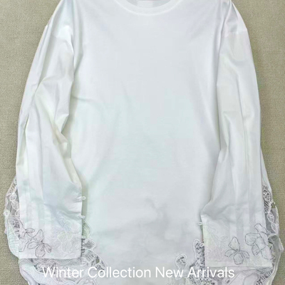 米米早春上新重工钉珠蕾丝镂空上衣小衫(新中式)ys-3523