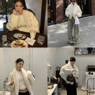 米米设计套貉子毛皮草女冬季年会气质羊毛外套(含100澳毛)as300