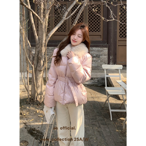 米米店领收腰羽绒服(配腰带)(含50白鸭绒)(蓬松保暖～)25988