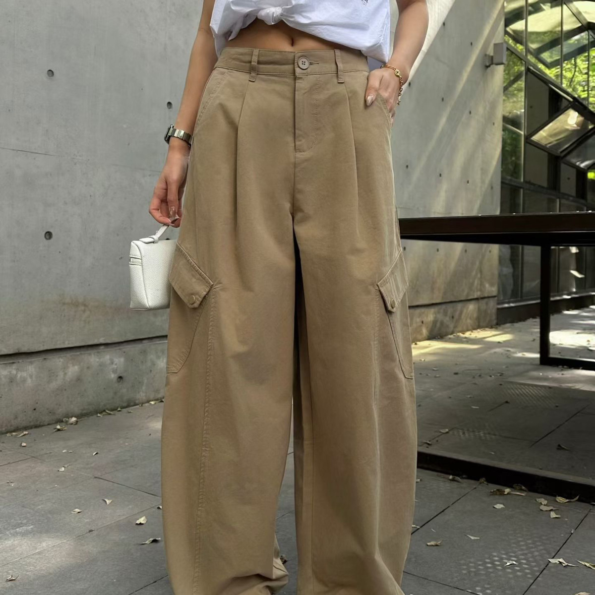 米米26年早春新款弯刀纯色休闲工装裤92017,女装/女士精品,休闲裤,淘宝优惠券,粉丝福利购,淘宝优惠卷