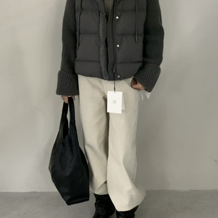 米米店冬上新假两件拼接时尚 抽绳保暖羽绒服外套k282