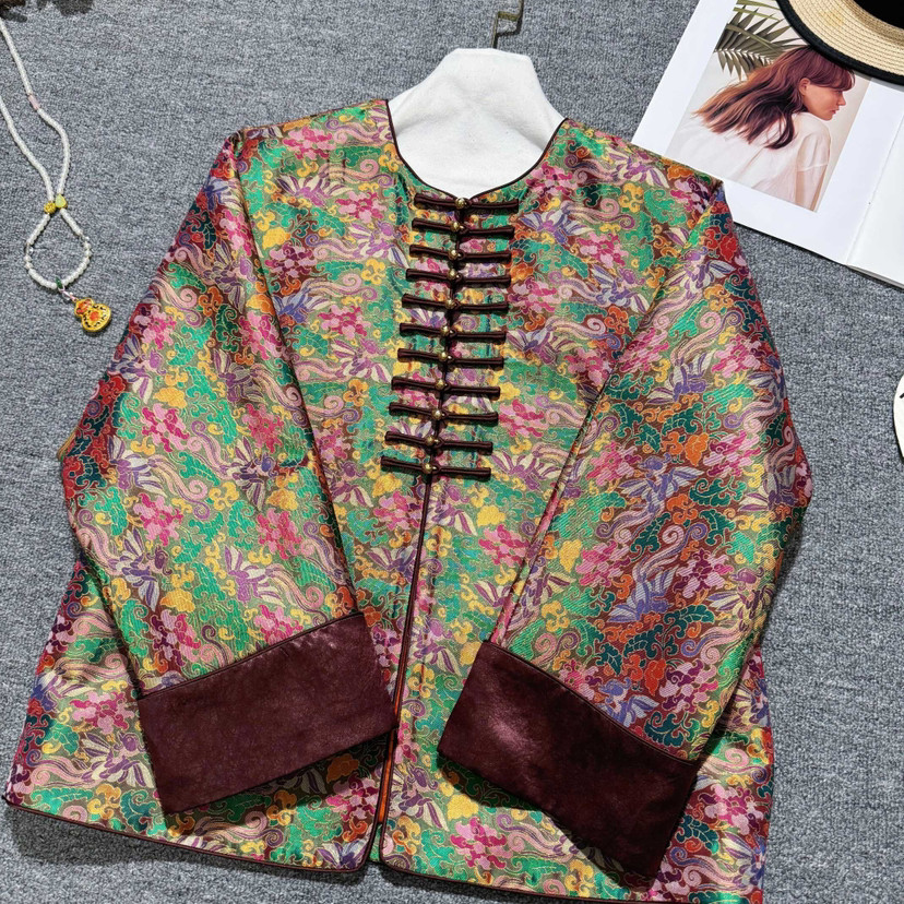 米米26年早春新中式提花盘扣气质小众短外套XMS7323,女装/女士精品,时尚套装,淘宝优惠券,粉丝福利购,淘宝优惠卷