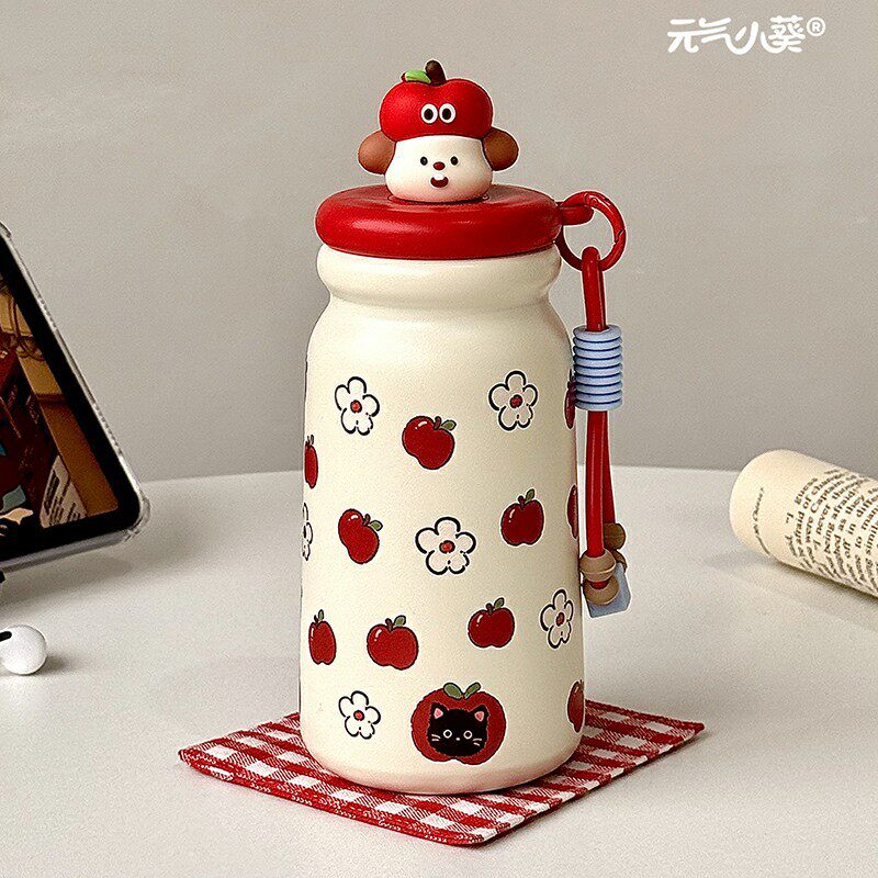 新款ins保温杯可爱高颜值女生杯子学生304不锈钢吸管小众水杯