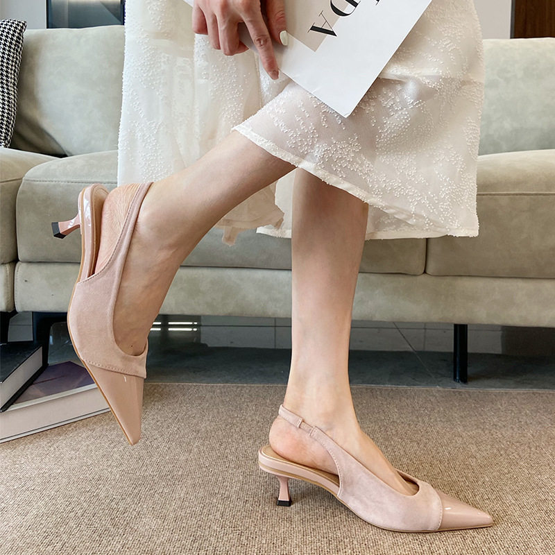 法式尖头配裙子包头凉鞋女2026夏季新款气质温柔仙女风百搭高跟鞋
