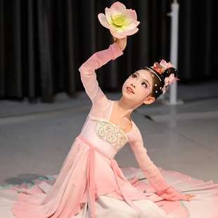 儿童古典舞演出服独舞剧目戏莲女童艺考中国舞飘逸少儿群舞大摆裙
