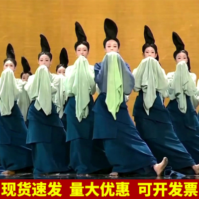 春晚只此青绿同款舞蹈演出服古典国风诗剧孟庆旸千里江山图演出服