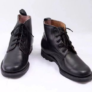 正品87舰艇皮鞋男复古55式高腰皮鞋旅游圆头高帮皮鞋头层牛皮靴男