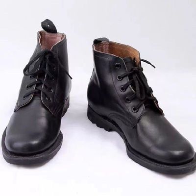 正品87舰艇皮鞋男复古55式高腰皮鞋旅游圆头高帮皮鞋头层牛皮靴男