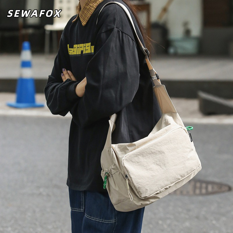 SEWAFOX尼龙大容量通勤斜挎包