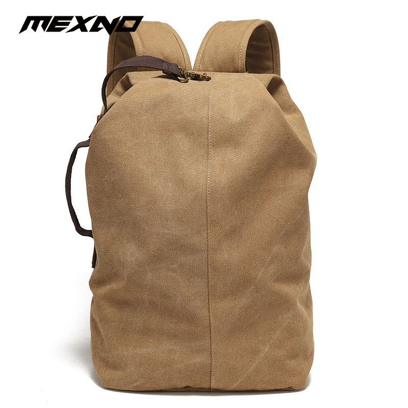 款款男士双肩包通勤旅游骑行出行防水耐磨帆布复古风大容量背包男