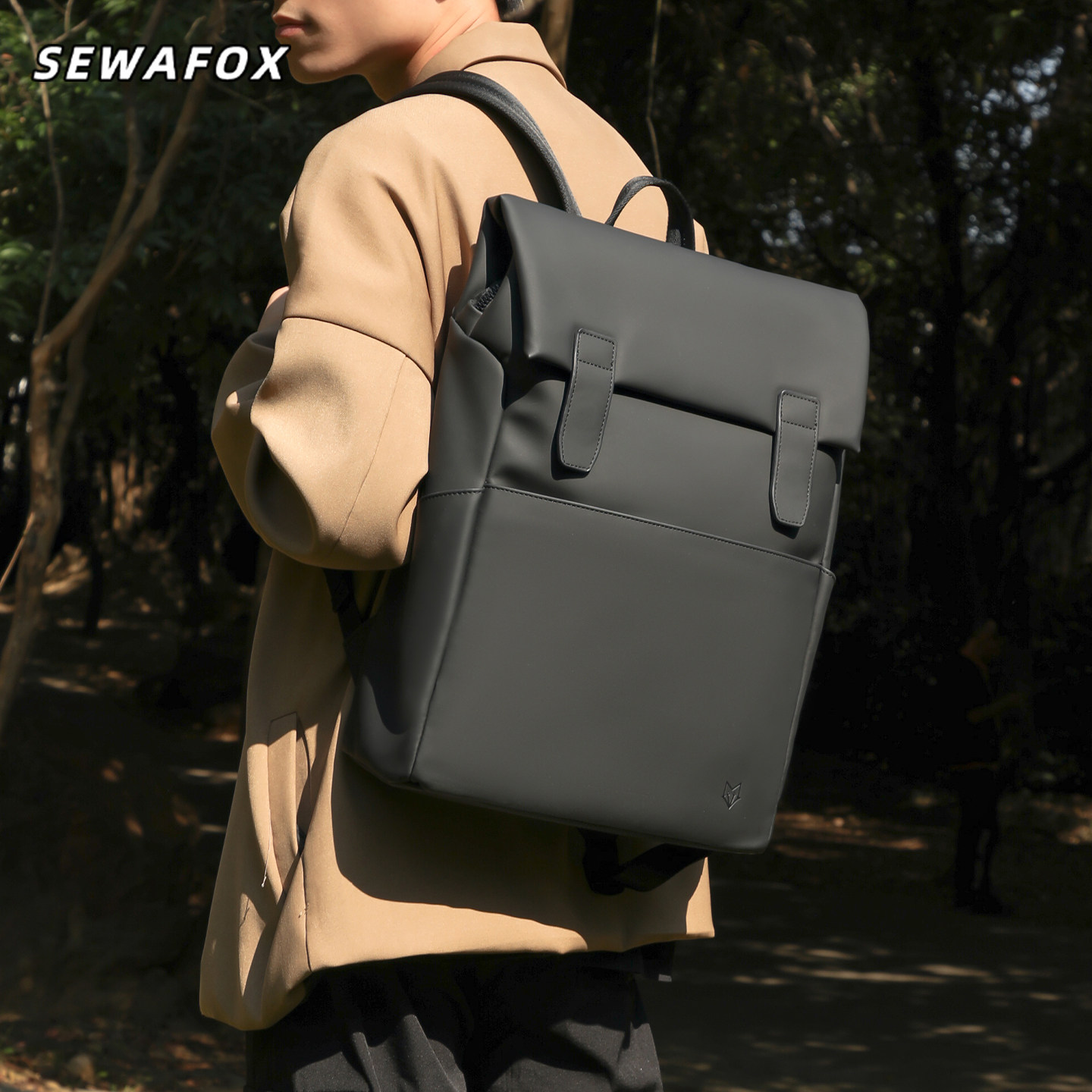 书包男士商务通勤出差双肩包电脑包时尚简约休闲背包防水旅游骑行