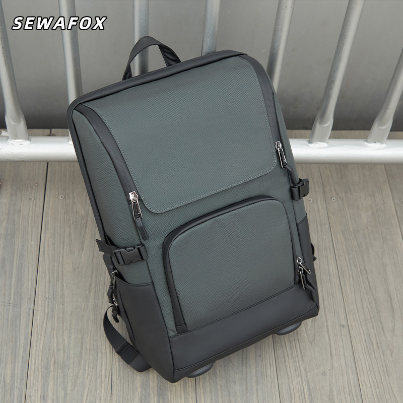 新款大容量休闲通勤商务双肩包男款多功能出差旅行17.3寸电脑背包