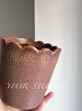 出口外贸原单蕾丝花边粉色系花盆花瓶