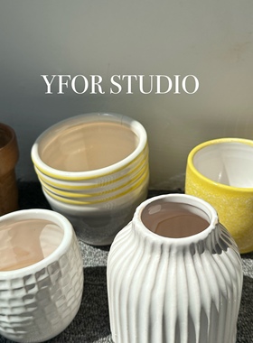 【YFOR】手绘釉面浮雕中古风仙女多肉绿植森林小陶瓷陶罐花盆