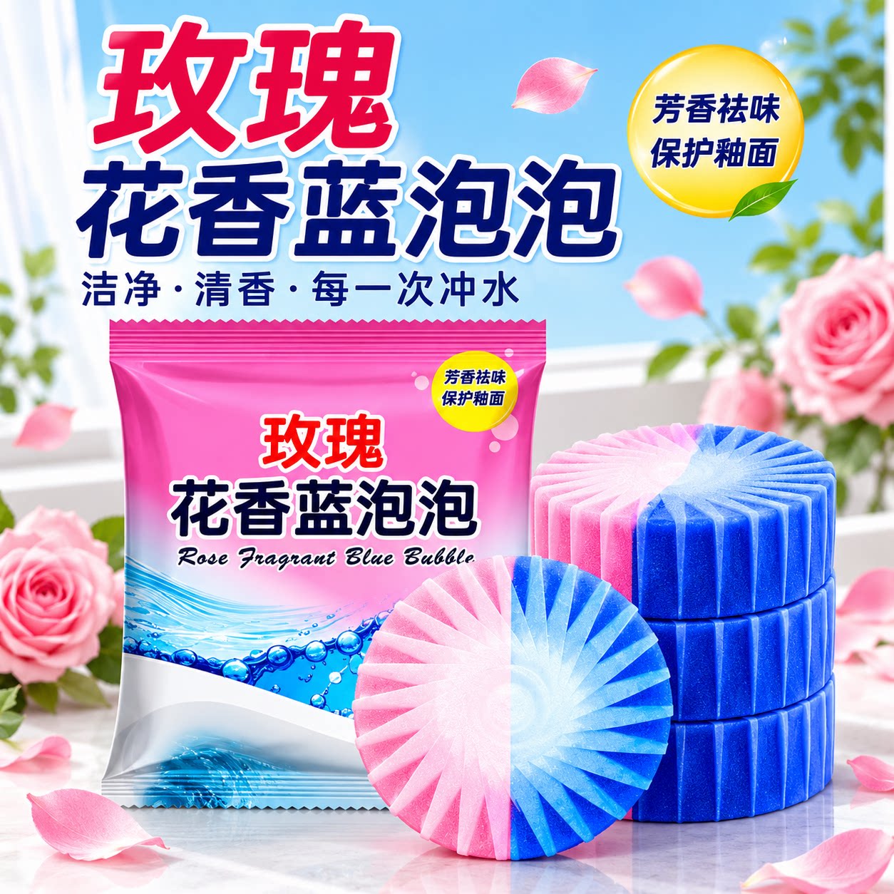 蓝泡泡马桶自动清洁剂洁厕灵厕所除臭去异味留香洁厕宝清香型神器
