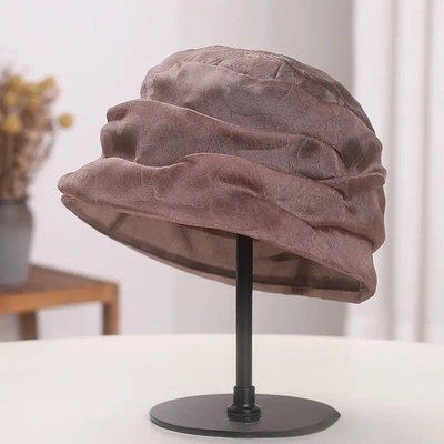 100%桑蚕丝真丝帽女夏季桑花萝